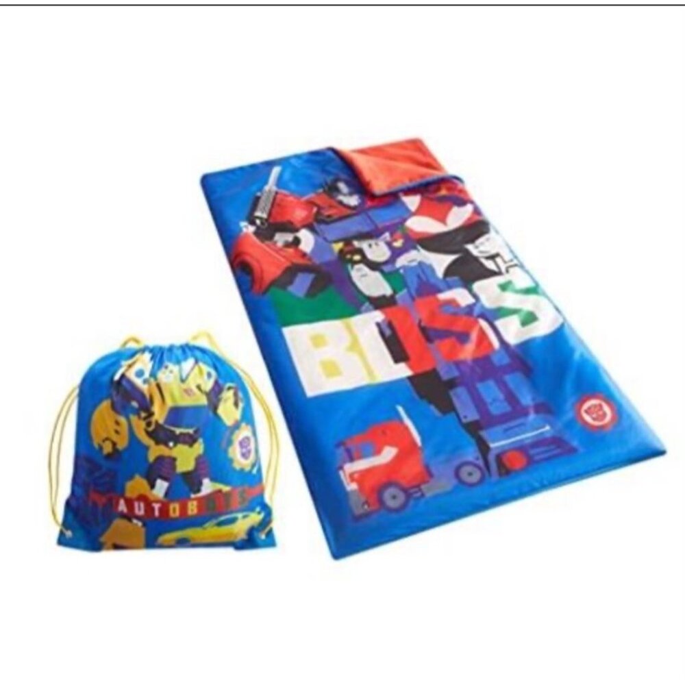 Transformers Kids Sleeping Bag With Storage Sack – Autobots Design Blue & Red 10